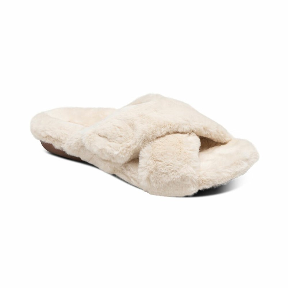 Aetrex Slippers Factory Canada Online - Ivory Womens Penelope ...