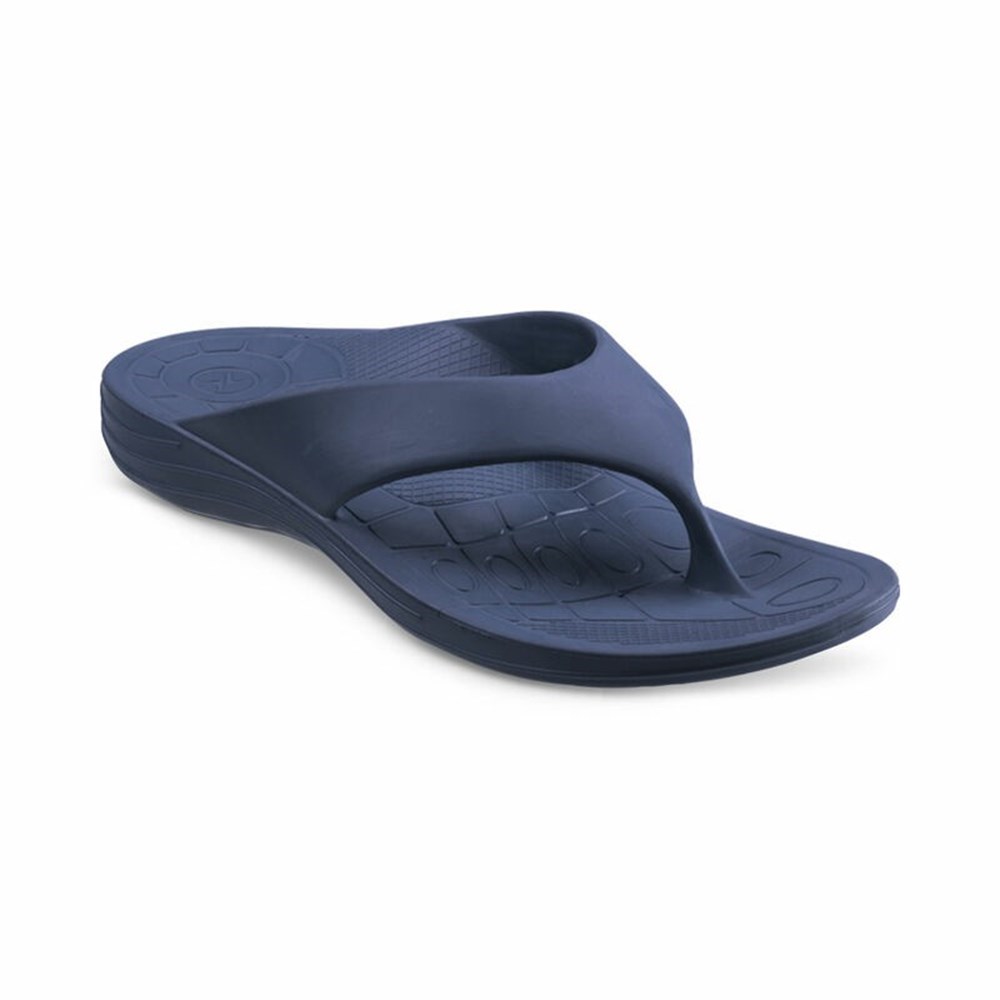 Aetrex Sandals Sale - Navy Mens Maui Flips